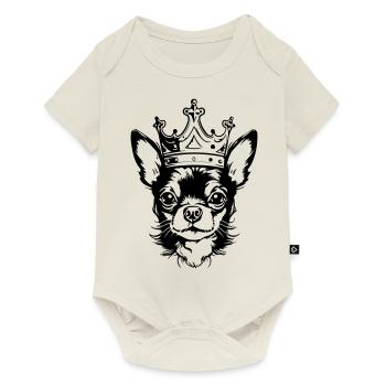 Chihuahua Crown Dog - Body à manches courtes Premium Bébé - blanc cassé - Devant