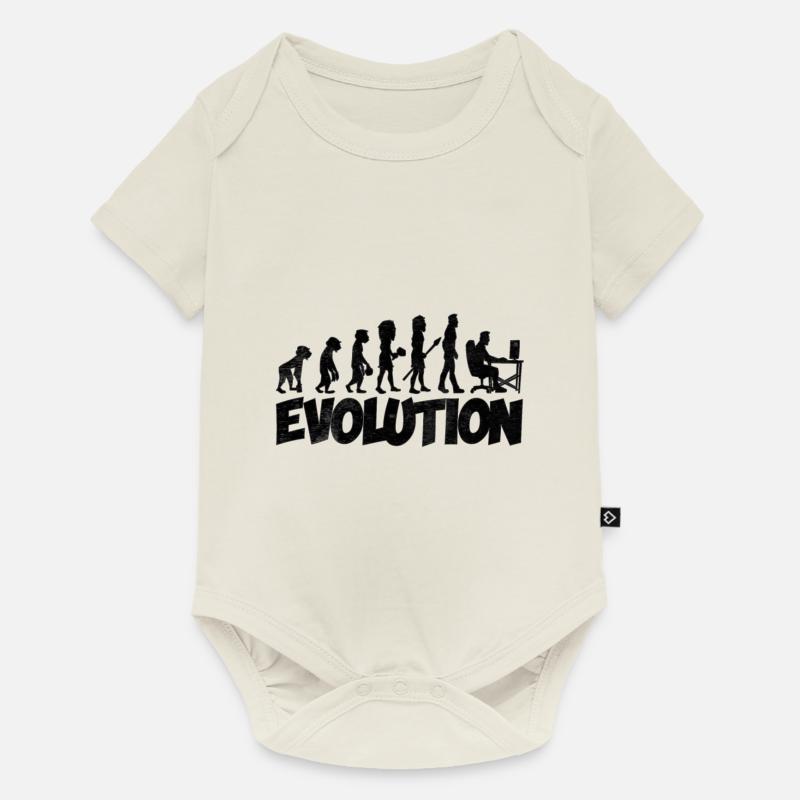 Computer Nerd Evolution - Baby Premium Kurzarmbody - Naturweiß