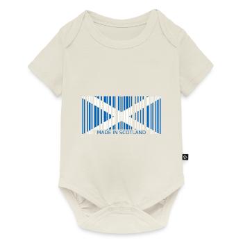 Ecosse Code à barres made in Drapeau Blason - Body à manches courtes Premium Bébé - blanc cassé - Devant
