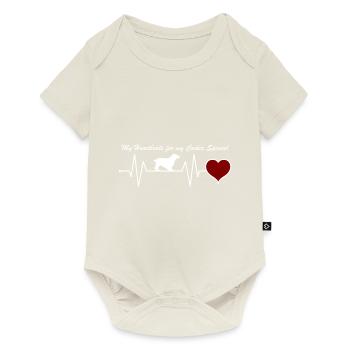 Englischer Cocker Spaniel Herzschlag mit Spruch - Baby Premium Kurzarmbody - Naturweiß - Vorne