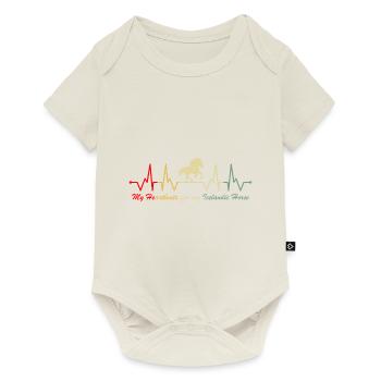 Icelandic horse tölt heartbeat vintage - Baby Premium short-sleeve bodysuit - off white - Front