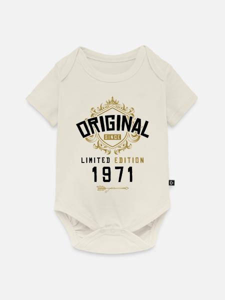 1971 limited edition Geburtstag - Baby Premium Kurzarmbody - Naturweiß