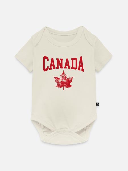Kanada - Baby Premium Kurzarmbody - Naturweiß
