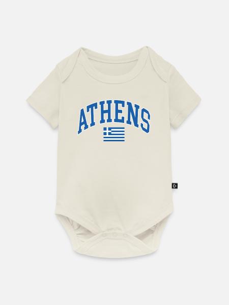 Athens - Baby Premium Kurzarmbody - Naturweiß