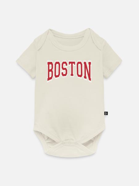 Boston - Baby Premium Kurzarmbody - Naturweiß