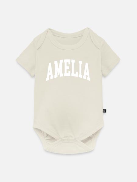 Amelia - Baby Premium Kurzarmbody - Naturweiß