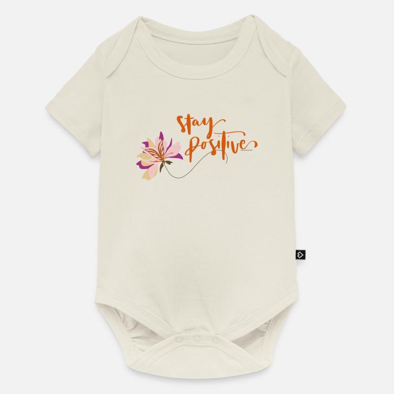 Restez positif - Body à manches courtes Premium Bébé - blanc cassé