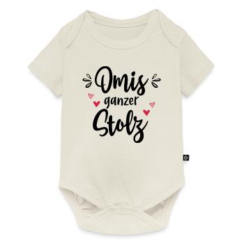 Omis ganzer Stolz - Enkel Enkelin Geschenkidee - Baby Premium Kurzarmbody - Naturweiß - Vorne