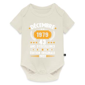 Cadeau D'anniversaire Rétro 43 Ans Décembre 1979 - Body à manches courtes Premium Bébé - blanc cassé - Devant