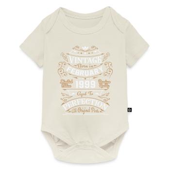 Vintage Février 1999, Rétro Cadeau D'anniversaire - Body à manches courtes Premium Bébé - blanc cassé - Devant