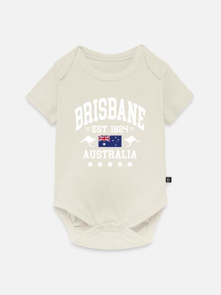 Brisbane - Baby Premium Kurzarmbody - Naturweiß