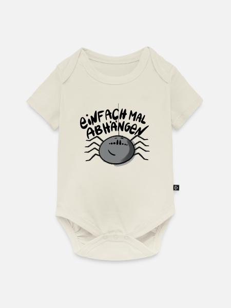 Spinne Abhängen - Baby Premium Kurzarmbody - Naturweiß