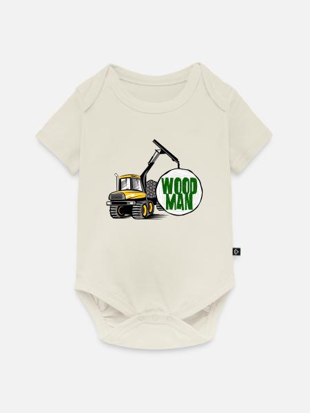 Transitaire Woodman, t-shirts, sweats à capuche, cadeaux - Body à manches courtes Premium Bébé - blanc cassé