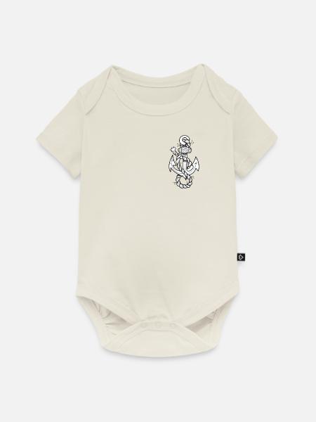 Cooler Anker - Baby Premium Kurzarmbody - Naturweiß