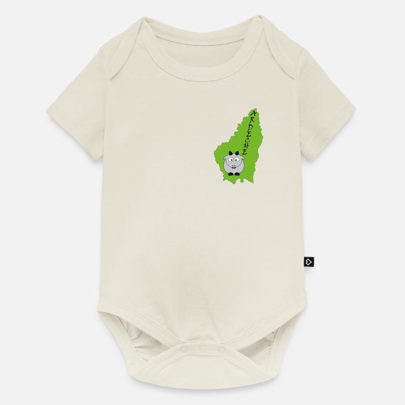 Ardèche bébé chèvre 1 - Body à manches courtes Premium Bébé - blanc cassé