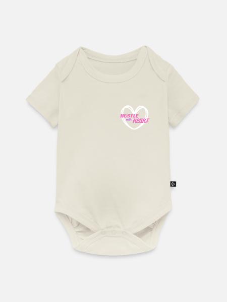 Hustle with Heart (pink) - Baby Premium Kurzarmbody - Naturweiß