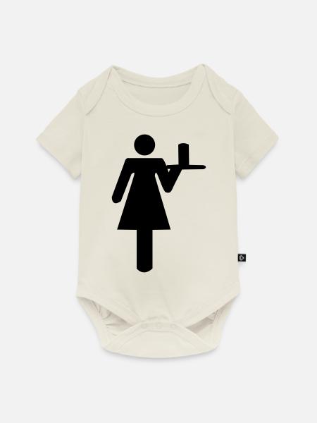 Kellnerin - Baby Premium Kurzarmbody - Naturweiß