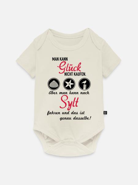 Glück Sylt - Baby Premium Kurzarmbody - Naturweiß
