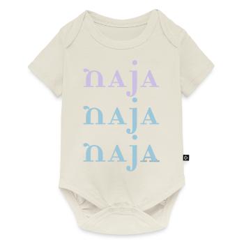 Naja Schriftzug Idee Geschenk Motto Wort - Baby Premium Kurzarmbody - Naturweiß - Vorne
