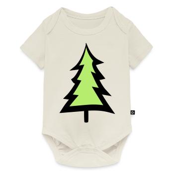 christmas tree christmas tree text design logo fir s - Baby Premium short-sleeve bodysuit - off white - Front