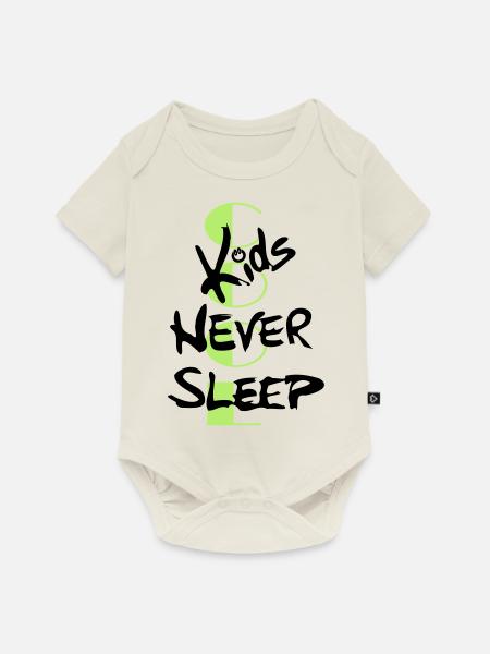cool Kids never sleep - Baby Premium Kurzarmbody - Naturweiß