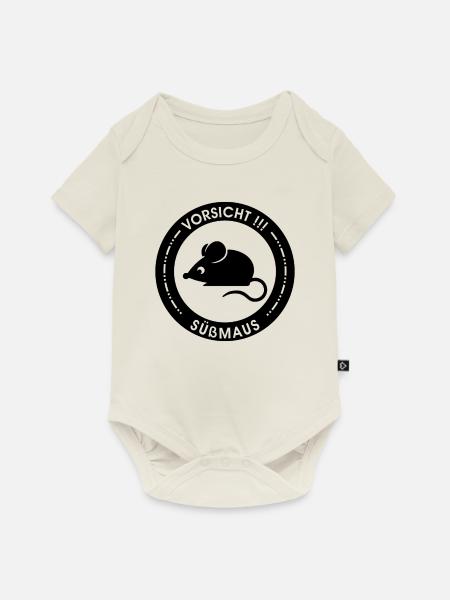 Süßmaus - Baby Premium Kurzarmbody - Naturweiß