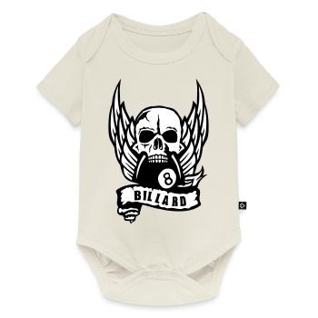 billiards head dead skull wing banner logo - Baby Premium short-sleeve bodysuit - off white - Front