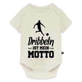 fussball dribbeln motto - Baby Premium Kurzarmbody - Naturweiß - Vorne