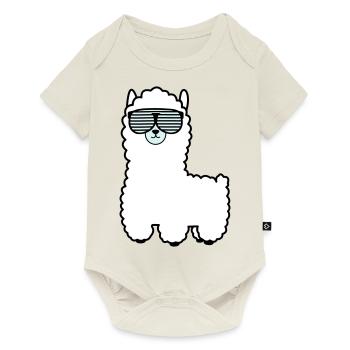 lama_002 - Baby Premium Kurzarmbody - Naturweiß - Vorne