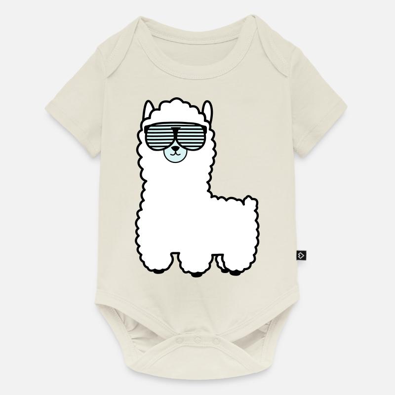 lama_002 - Body à manches courtes Premium Bébé - blanc cassé