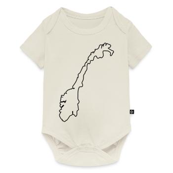 norway map silhouette - Baby Premium Kurzarmbody - Naturweiß - Vorne