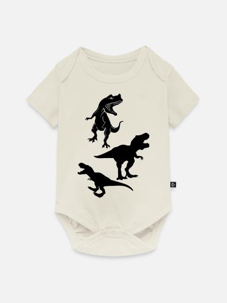 Dinosaurier Dino Kinder - Baby Premium Kurzarmbody - Naturweiß