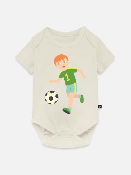 soccer player - Baby Premium Kurzarmbody - Naturweiß