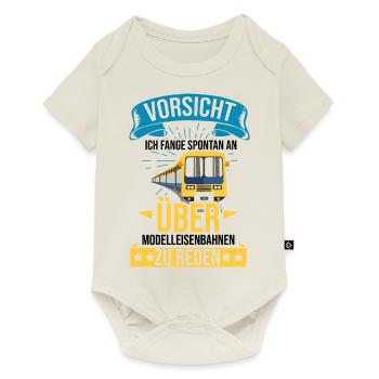 Modellbau Opa Modelleisenbahn Eisenbahner Geschenk - Baby Premium Kurzarmbody - Naturweiß - Vorne