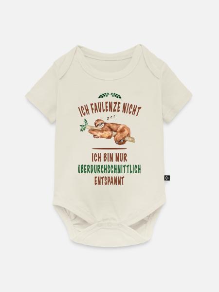 Ich faulenze nicht Faultier Lustige Sprüche - Baby Premium Kurzarmbody - Naturweiß