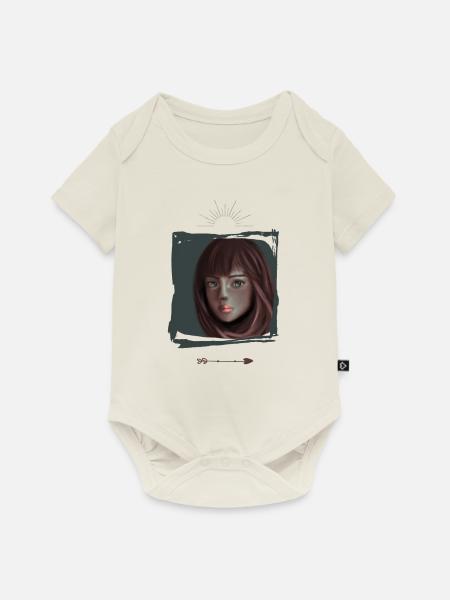 Frau illustration - Baby Premium Kurzarmbody - Naturweiß