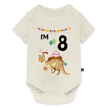 Paleontology Teacher and Parasaurolophus Motif - Baby Premium short-sleeve bodysuit - off white - Front