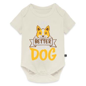 better with a dog - Baby Premium short-sleeve bodysuit - off white - Front