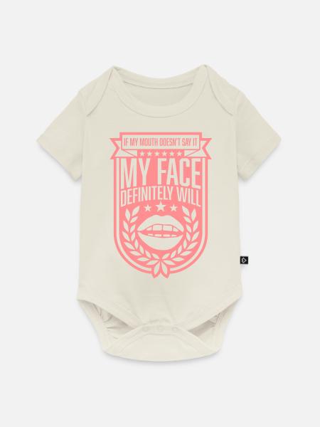 my face definitely will - Baby Premium Kurzarmbody - Naturweiß