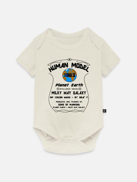 1963 - Baby Premium Kurzarmbody - Naturweiß