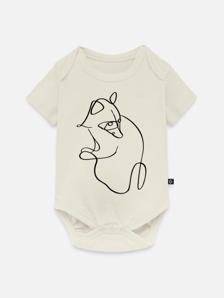 Stilisierter stilisierter stilisierter Waschbär - Baby Premium Kurzarmbody - Naturweiß