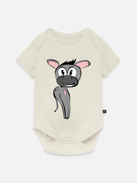 Esel - Baby Premium Kurzarmbody - Naturweiß