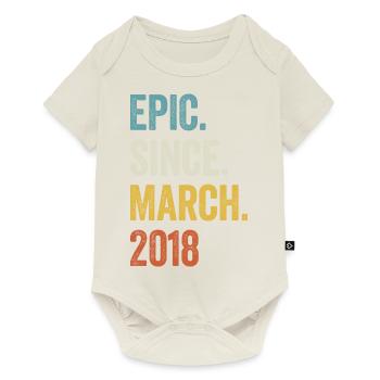 5 Years Epic Since March 2018 5th Birthday - Baby Premium short-sleeve bodysuit - off white - Front