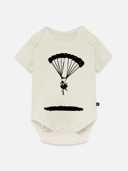 TRANSPORTER Flamingo Clan - Baby Premium Kurzarmbody - Naturweiß