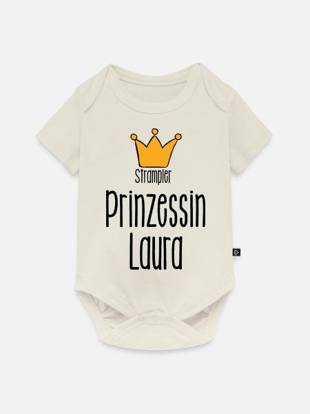 Strampler Prinzessin Laura - Baby Spruch lustig - Baby Premium Kurzarmbody - Naturweiß