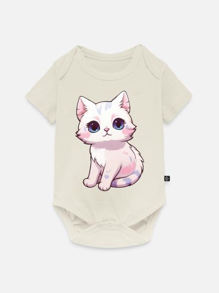 Baby Katze - Baby Premium Kurzarmbody - Naturweiß