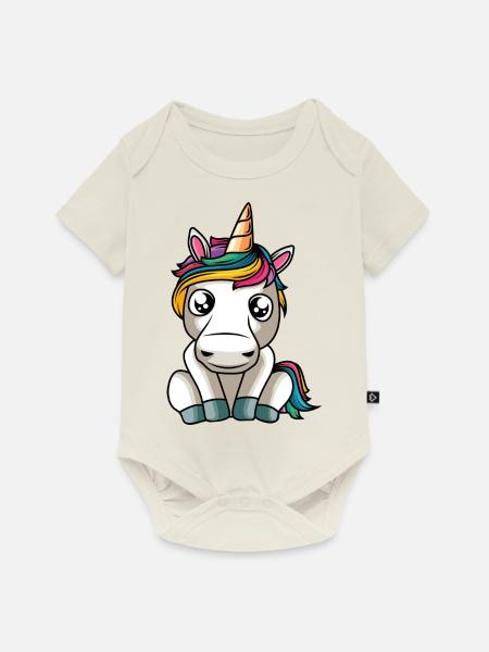 unicorn - Baby Premium Kurzarmbody - Naturweiß
