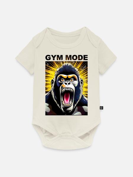 Gorilla Gym Mode - Baby Premium Kurzarmbody - Naturweiß
