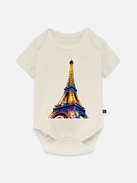 Eiffelturm #16 - Baby Premium Kurzarmbody - Naturweiß