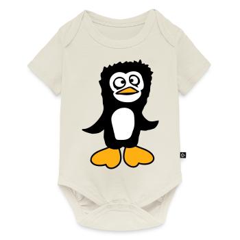 Le pingouin a l’air confus, stupide, drôle, grimace - Body à manches courtes Premium Bébé - blanc cassé - Devant
